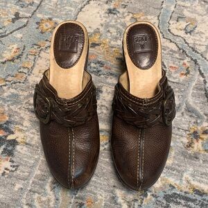 Frye Dark Brown Leather Slip-On Shoes